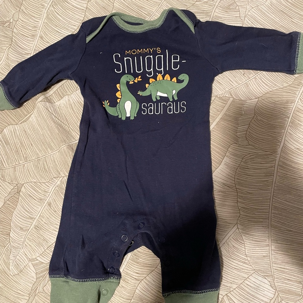 Carter's Navy and Green Snugglesaurus Footie